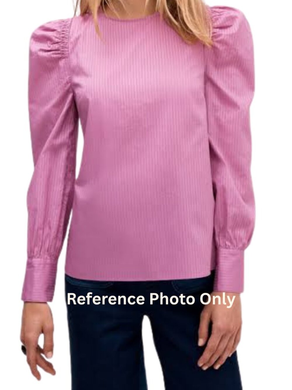 Kate Spade Cotton Puff Sleeve Striped Blouse in Purple - Size L - New with Tag